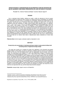 PRODUTIVIDADE E CONCENTRAÇÃO DE NUTRIENTES E