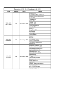 Formatura 2016 - 19 a 21 de Janeiro de 2016