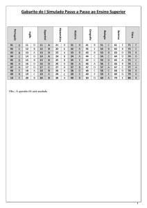 Gabarito do I Simulado Passo a Passo ao Ensino Superior