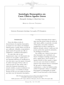 Semiologia Homeopática em Casos Clínicos Agudos Graves, por