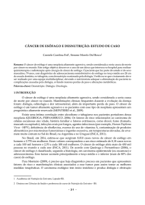 31 - câncer de esôfago e desnutrição: estudo de caso