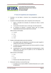 1&ordf; Lista de Arquitetura de Computadores