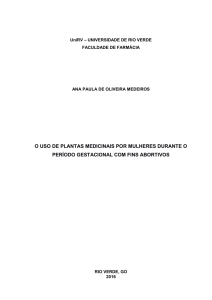 o uso de plantas medicinais por mulheres durante o
