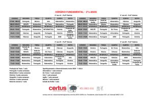 Horários 2017 – Ensino Fundamental I – 2º anos