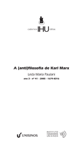 (anti)filosofia de Karl Marx - Instituto Humanitas Unisinos