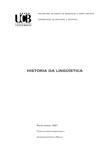 história da lingüística - Universidade Castelo Branco