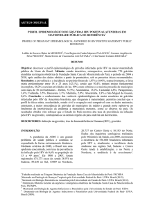 ARTIGO ORIGINAL PERFIL EPIDEMIOLÓGICO DE GRÁVIDAS HIV