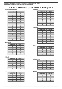 gabarito - vestibular (artes visuais e teatro) 2011-2