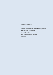 12 – Ensinar e Aprender Gramática: Algumas Abordagens Possíveis