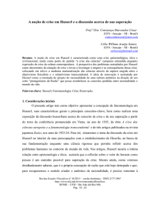 A noção de crise em Husserl e a discussão acerca de sua