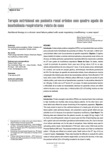 Terapia nutricional em paciente renal crônico com quadro agudo de