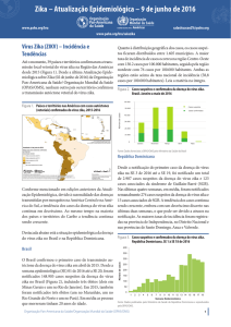 Zika – Atualização Epidemiológica – 9 de junho de 2016