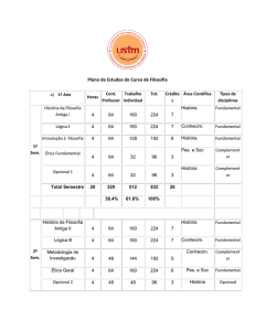 Plano de Estudos do Curso de Filosofia