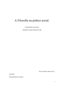 A Filosofia na prática social. - PUC-Rio