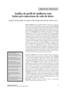 Análise do perfil de mulheres com lesões pré