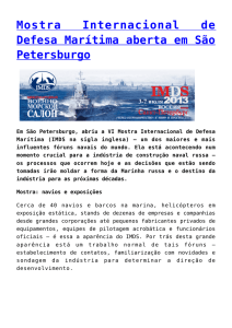 Mostra Internacional de Defesa Marítima aberta em São Petersburgo