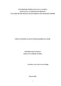 infecções hospitalres em trabalhadores de hospital