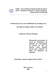 Astrologia a luz das idéias de Popper, Kuhn e