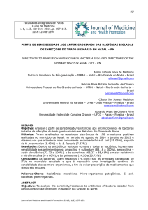 perfil de sensibilidade aos antimicrobianos das bactérias isoladas