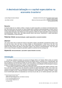 A desindustrialização e o capital especulativo na economia brasileira