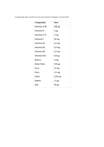 Composição dos sachês de micronutrientes utilizados