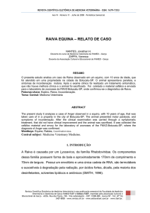 RAIVA EQUINA – RELATO DE CASO NANTES, Jonathan H