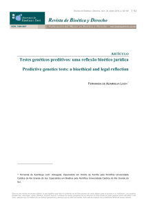 Testes genéticos preditivos: uma reflexão bioético jurídica Predictive