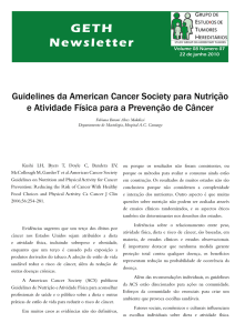 Guidelines da American Cancer Society para Nutrição e