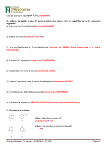 Lista de exercícios (ISOMERIA PLANA)