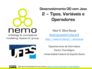 Tipos, Variáveis e Operadores - Informática