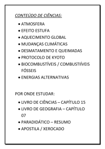 CONTEÚDO DE CIÊNCIAS: ATMOSFERA EFEITO ESTUFA