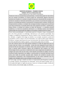 RESPOSTAS RECEBIDAS – PRIMEIRO DESAFIO TORNEIO