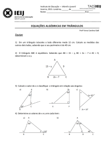 Equações em triângulos