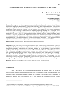 Processos educativos no ensino da música: Projeto Sons de