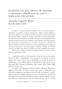 Estudantes com grau extremo de ansiedade à matemática