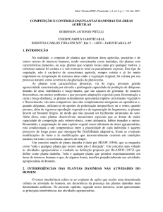 Competição e controle das plantas daninhas em áreas agrícolas