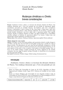 Mudanças climáticas e o Direito - Núcleo de Produção Científica