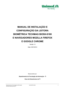 Manual de instalação e configuração da leitora biométrica TechMag