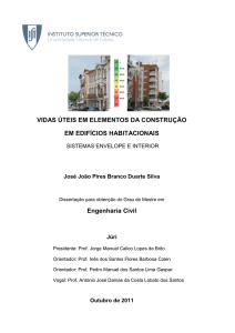 Vidas úteis em elementos da construção em edifícios habitacionais