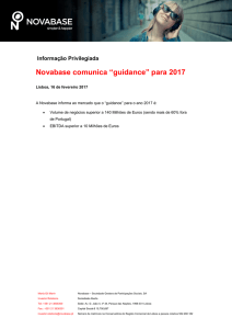 Novabase comunica “guidance” para 2017