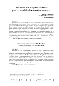 Cidadania e educação ambiental: plantas medicinais no contexto