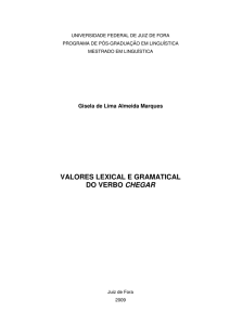 valores lexical e gramatical do verbo chegar