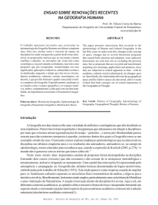 ensaio sobre renovações recentes na geografia