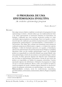 o programa de uma epistemologia evolutiva