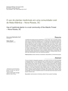 O uso de plantas medicinais em uma comunidade rural de Mata