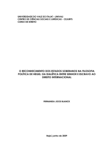 o reconhecimento dos estados soberanos na filosofia política de