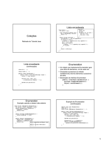 Coleções Lista encadeada Enumeration