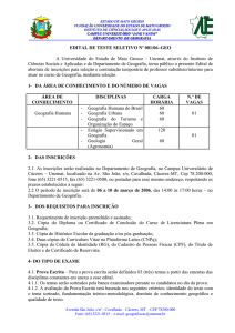 EDITAL DE TESTE SELETIVO Nº 001/06–GEO A