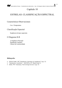 Capítulo 10 ESTRELAS: CLASSIFICAÇÃO ESPECTRAL