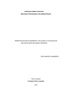 MARKETING DE RELACIONAMENTO: APLICAÇÃO E AVALIAÇÃO